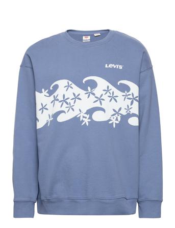 Relaxd Graphic Crew Chest Wave Sweatshirt Trøje Blå LEVI ́S Men
