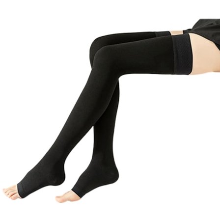 Mustat avovarvaskompressiosukat – korkea polvi XL