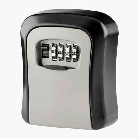 Biltema - Nøkkelskap med Kodelås - Værbestandig og Robust, Laget av Aluminium, Plass til Fem Nøkler, for Innendørs og Utendørs Bruk, Mål: 93 x 115