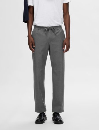 Selected Slh196-Straight Robert String Pant Noos - Grey - XL