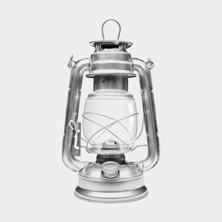 Bouřková lampa / petrolejová lampa NOCK Mysingen X, 250 mm, stříbrná, s knotem