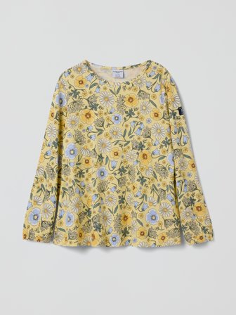Polarn O. Pyret - Long sleeve top With floral print - 92 - Childrenswear - yellow