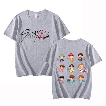 K-POP Stray Kids T-shirt Herr Dam Tryckt Högkvalitativ Bomulls T-shirt Kortärmad T-shirt Oversize T-shirts Toppar Kläder 5