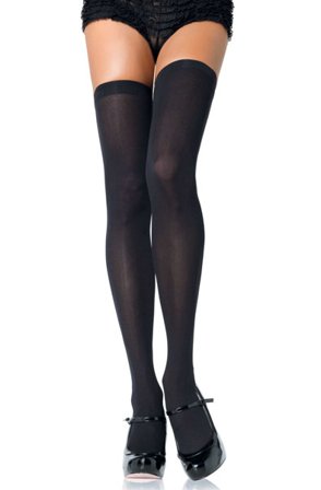 Leg Avenue Nylon Thigh Highs Black Onesize - Woome.pl