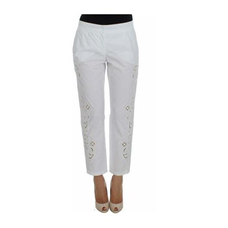 Dolce & Gabbana, Straight Trousers Wit, Dames, Maat:S