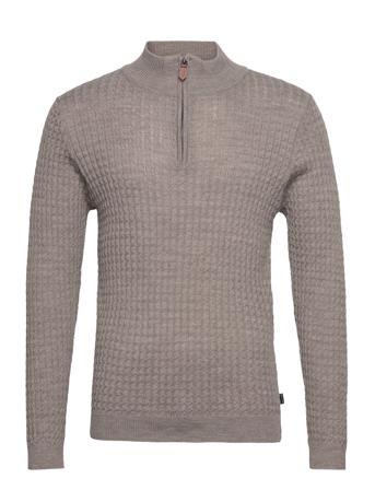 5471 - Ibro Knitwear Half Zip Pullover Beige SAND