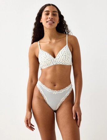 Lindex 3 Pack Brief Thong Reg Wilma C - Navy - L