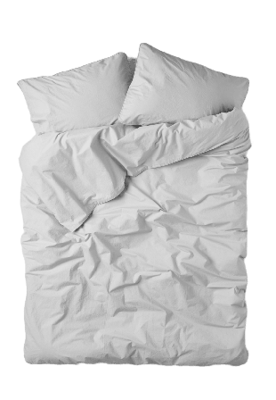 VIDE Enfärgat bäddset i percale 220x210 cm Sängkläder Grå ONESIZE