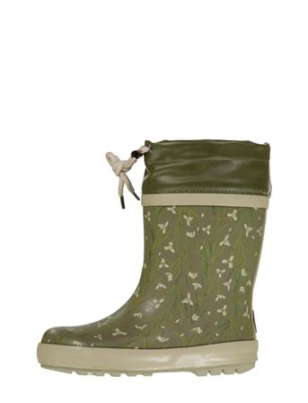 Thermo Rubber Boot Print Shoes Rubberboots High Rubberboots Lined Rubberboots Wheat