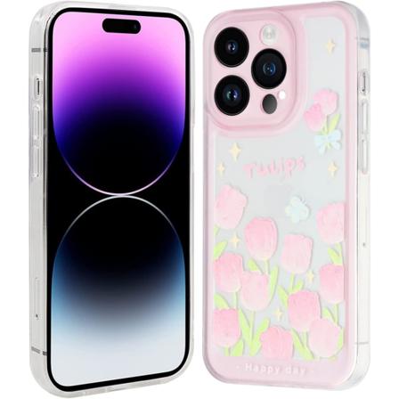 for iPhone 14 Pro deksel, støtsikker myk TPU bakdeksel droppsikkert beskyttelse iPhone 14 Pro 2022 (6,1 tommer), blå sommerfugler og rosa blomster