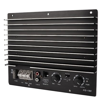 Svart 12V Bilförstärkare 1000W Bilstereo Subwoofer Effektstärkare Multiskydd för Bil