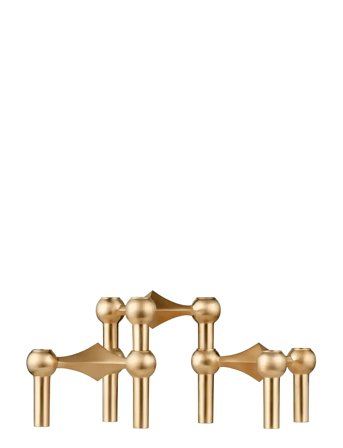 STOFF Nagel Nagel Candle Holder (Set With 3 Pcs) - Brushed Brass - Gold - 6.9X10.2CM