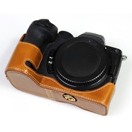 Halvkroppsskydd i läder för kameror i Nikon Z-serien - Brun