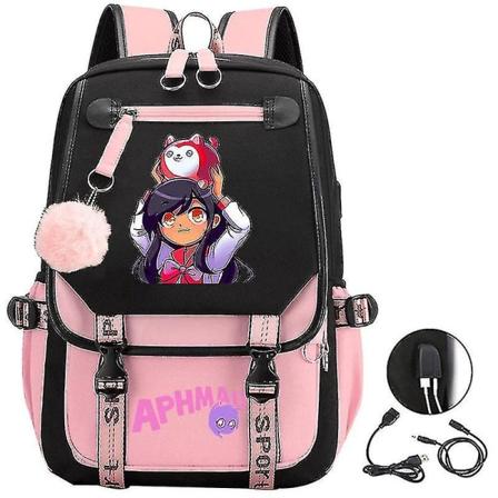 Aphmau Anime Rygsæk 3D Printet Tegneserie Oxford Vandafvisende Fuldt Kugle USB Skoletaske Drenge Piger Studerende Stor Kapacitet Rygsæk-yvan 3