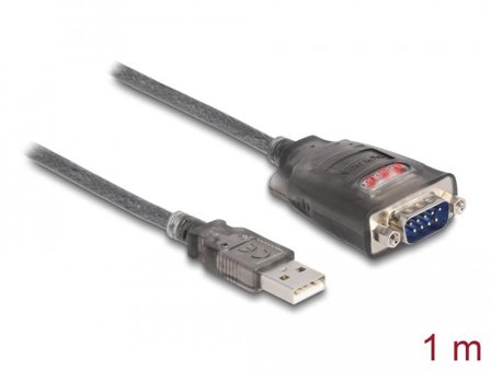 Delock Adapter USB 2.0 Type-A to 1 x Serial RS-232 D-Sub 9 pin 1 m