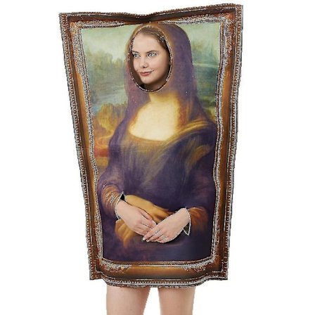 Sjovt Mona Lisa vægmaleri kostume til voksen unisex jumpsuit kostume Cosplay