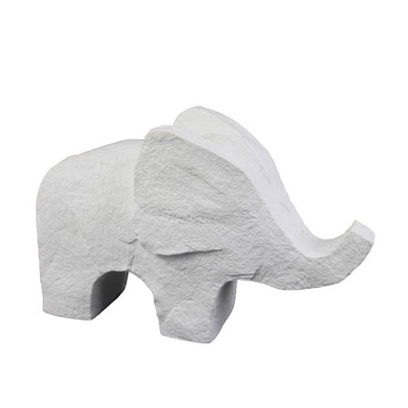 Dekorativ hvid elefant, 24x9x15 cm polyresin