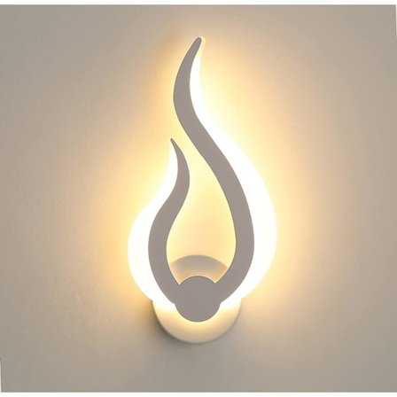 Innendørs vegglampe, moderne LED-vegglampe, flammeformet veggmontert nattlys 3500k varmt hvitt, akrylbelysning vegglampe