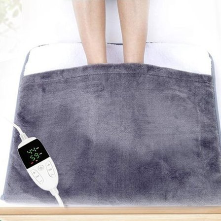 Grå fodvarmer, elektrisk varmetæppe til fødder