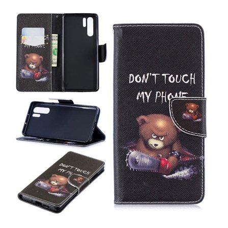 Huawei P30 Pro läderfodral med mönster - Don ́t Touch My Phone