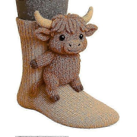 Hyggelige vintersokker til kvinder - Sjove julesokker med dyr med hjorte & kat