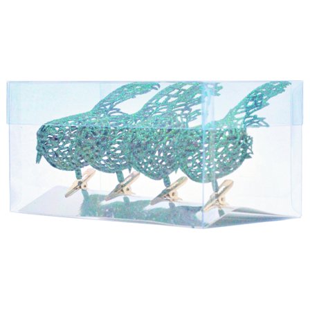 Dekorationsfugle med Clips Grøn