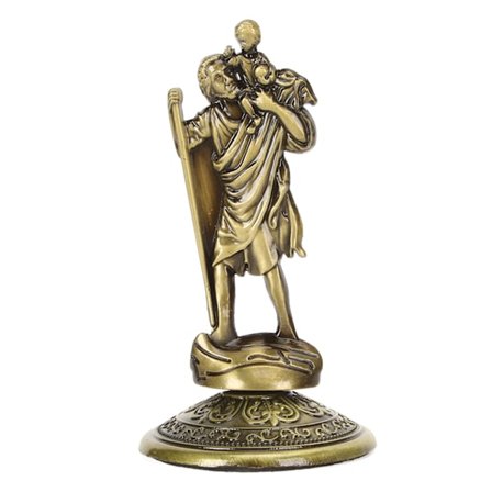 Jesus Statue Olivenfarget 9 cm Høy Sterk Legering Stabil Base Utsøkte Detaljer Jesus Figur for Hjem Bil Kontor