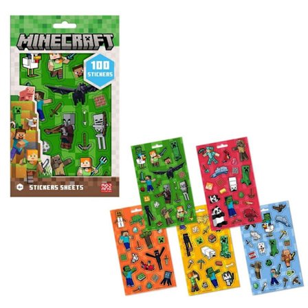 Minecraft Boom klistermärkesset med 5 ark