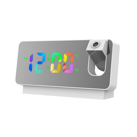 LED Digital Projektor Väckarklocka Tyst Elektronisk Digital Projektionsklocka