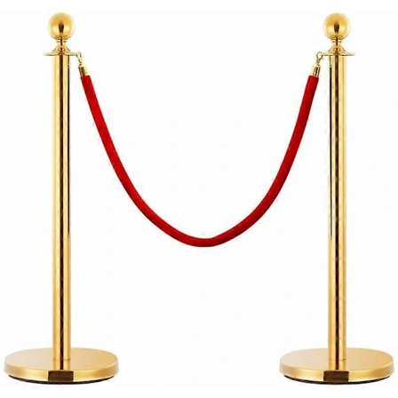 Avspärrningsstolpe Rep Röd och Gyllene Sammet