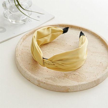 Ristisolmittu hiuspanta Yoga hiuspanta KELTAINEN