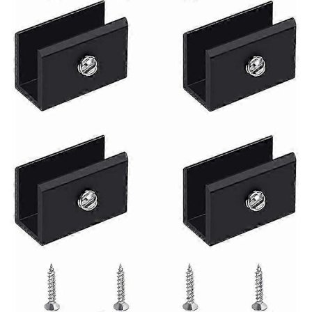 Justerbart väggmonterat glashyllfäste, 4-pack aluminiumlegeringsklämma för 6-8 mm glas [DB]