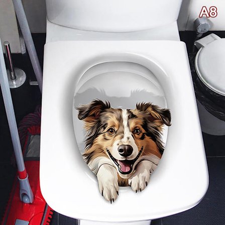 Vannavstøtende toalettlokk-klistremerke Nyhet Creative Funny Toile