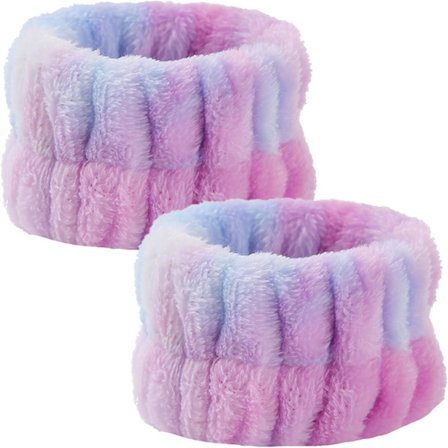 2 stk. ansigtsvask armbånd, vaskearmbånd absorberende armbånd til piger kvinder fra at spilde ned ad armene (pudderblå farve)