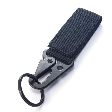 Nøkkelring kanvas tøff - Svart