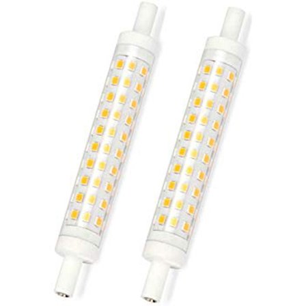 2 stk. 10W R7s 118mm dæmpbar LED-pære Varm hvid 3000K 100W halogenækvivalent lineær dobbeltsidet reflektor til have, offentlig, gang, gade