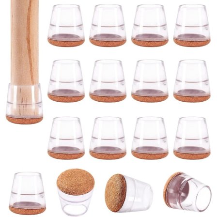 Stolebensbeskyttere - Ridsbeskyttende og lyddæmpende silikonepuder (16 stk., 20 mm)