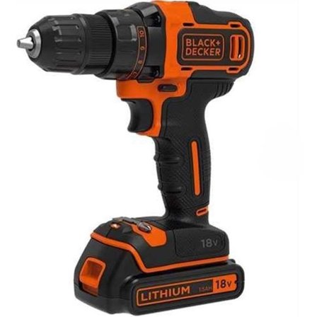 Black & Decker BDCDD186K-QW Borskrutrekker med batteri og lader, Maskiner