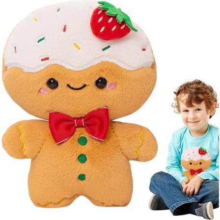 Jul Pepperkakepute | Jul Plysjleketøy | Pepperkakeputer | Jul Kosedyr | Pepperkakemann Plysj Jordbærsmak