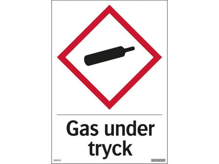 Dekal Gas under tryck 210x297mm - Lyreco - Skyddsutrustning - Säkerhetsmärkning och skyltar - Skyltar