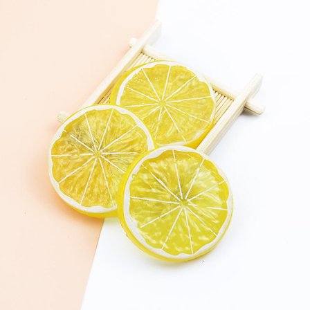 12 stk. Kunstige citronskiver Kunstig frugt Meget realistisk model