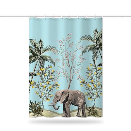1 st duschdraperi växt elefant träd bad gardin anti mögel W