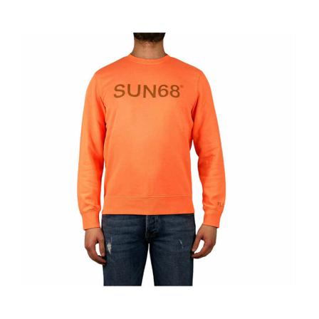 Sun68, Round-neck Knitwear Oranje, Heren, Maat:S
