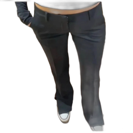 Svarta bootcut kostymbyxor Lågmidjade