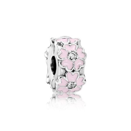 Pandora 925 Rosa Primrose Blomst Klips sterling sølv fast spenne smykker sølv