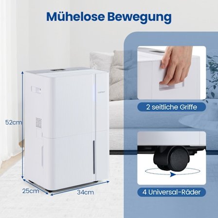 40L affugter, støjsvag, 3 tilstande, 24-timers timer, LED-display