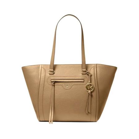 Michael Kors, Carine Tote Bag Beige, Dames, Maat:ONE Size,leer,print