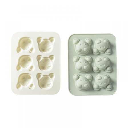 2PCS 6 Jämna Kattunge Tecknad Silikonform Choklad Kaka Ric