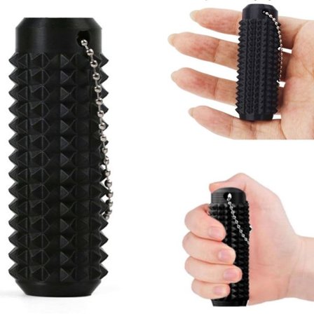 1 stk. - Stress Relief Massage Nøglering - Stress Relief Pigge og Dekompressions Nøglering - Sort