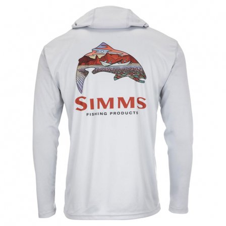 Simms Tech Hoody Artist Series Trout Logo Flame/Sterling - XXL